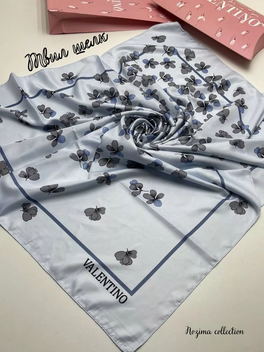 Ayollar ipak ro‘molchasi, hijob, sharf, 90 x 90 sm