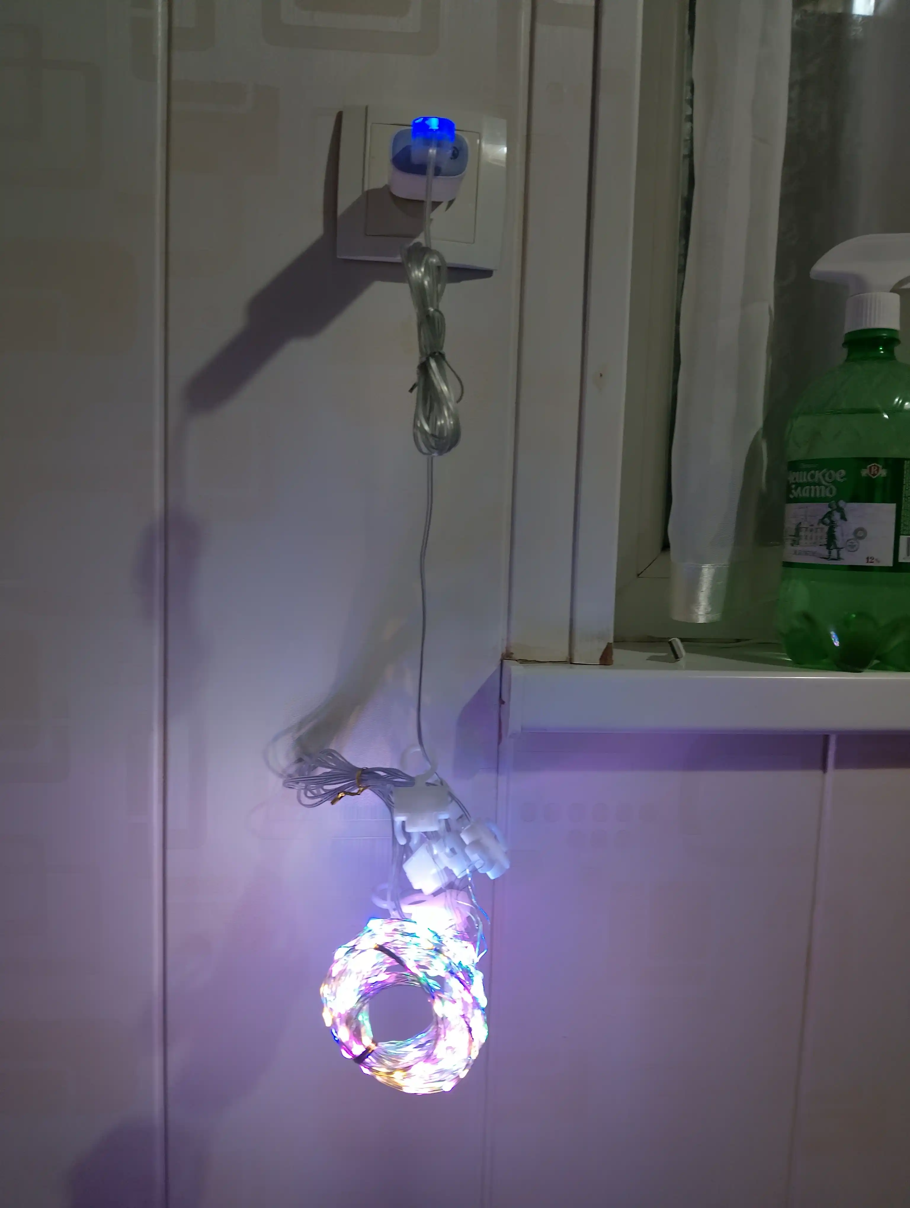 LED girlyanda parda Rosa, 3x3, 3x2, 3x1 m — 8 rejim, pult, 10 ta ilgak, yangi yil uchun
