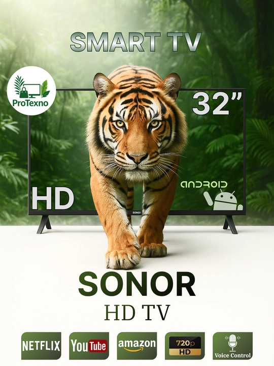 Телевизор Sonor Smart TV 32, 43 и 55 дюймов, с поддержкой Smart TV и голосовым поиском - 