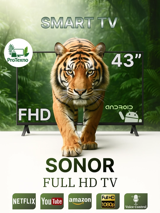 Телевизор Sonor Smart TV 32, 43 и 55 дюймов, с поддержкой Smart TV и голосовым поиском