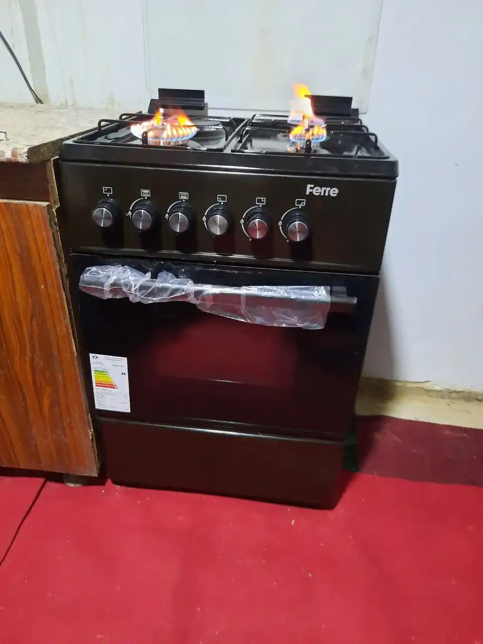 Газовая плита Ferre LP 60G 31 DB 22 F, 3 газовые и 1 электрическая конфорка