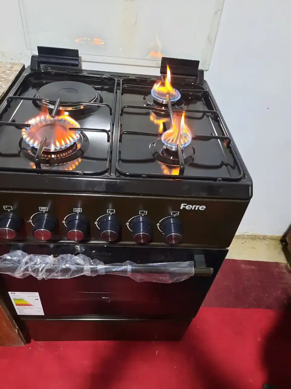 Газовая плита Ferre LP 60G 31 DB 22 F, 3 газовые и 1 электрическая конфорка