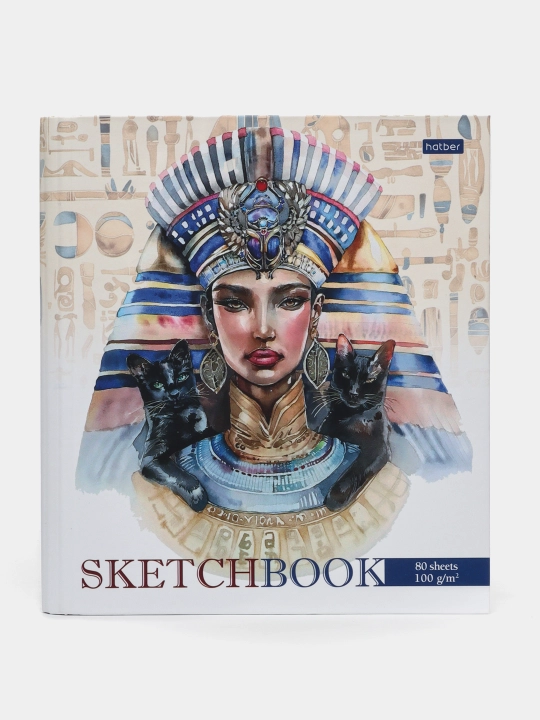 SketchBook Misr malikasi daftari, chiziqsiz, qattiq muqovali, 80 varaq, A5f, 165x200 mm, 100g/kv.m - 