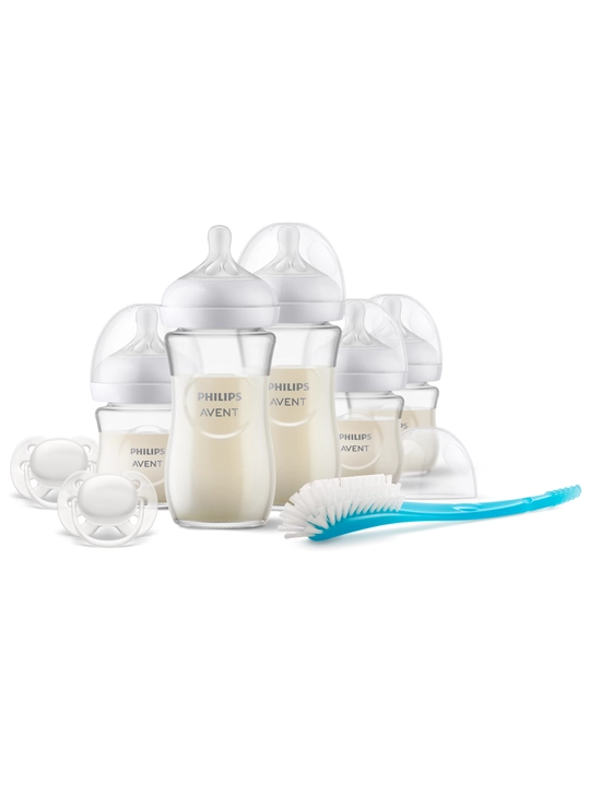 Philips Avent Natural Response — большой стеклянный набор (5 бутылочек + 2 пустышки+щётка) 