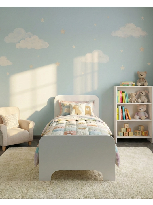 Acacia bir kishilik krovat, 203×94,5×29 sm, matras bilan, saqlash bo‘limli