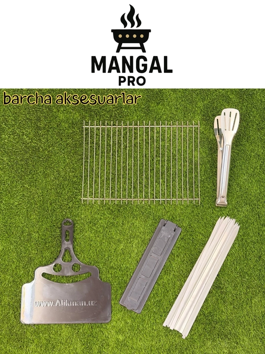 Складной мангал с аксессуарами Mangalpro M-6 крашеные и без крашеные
