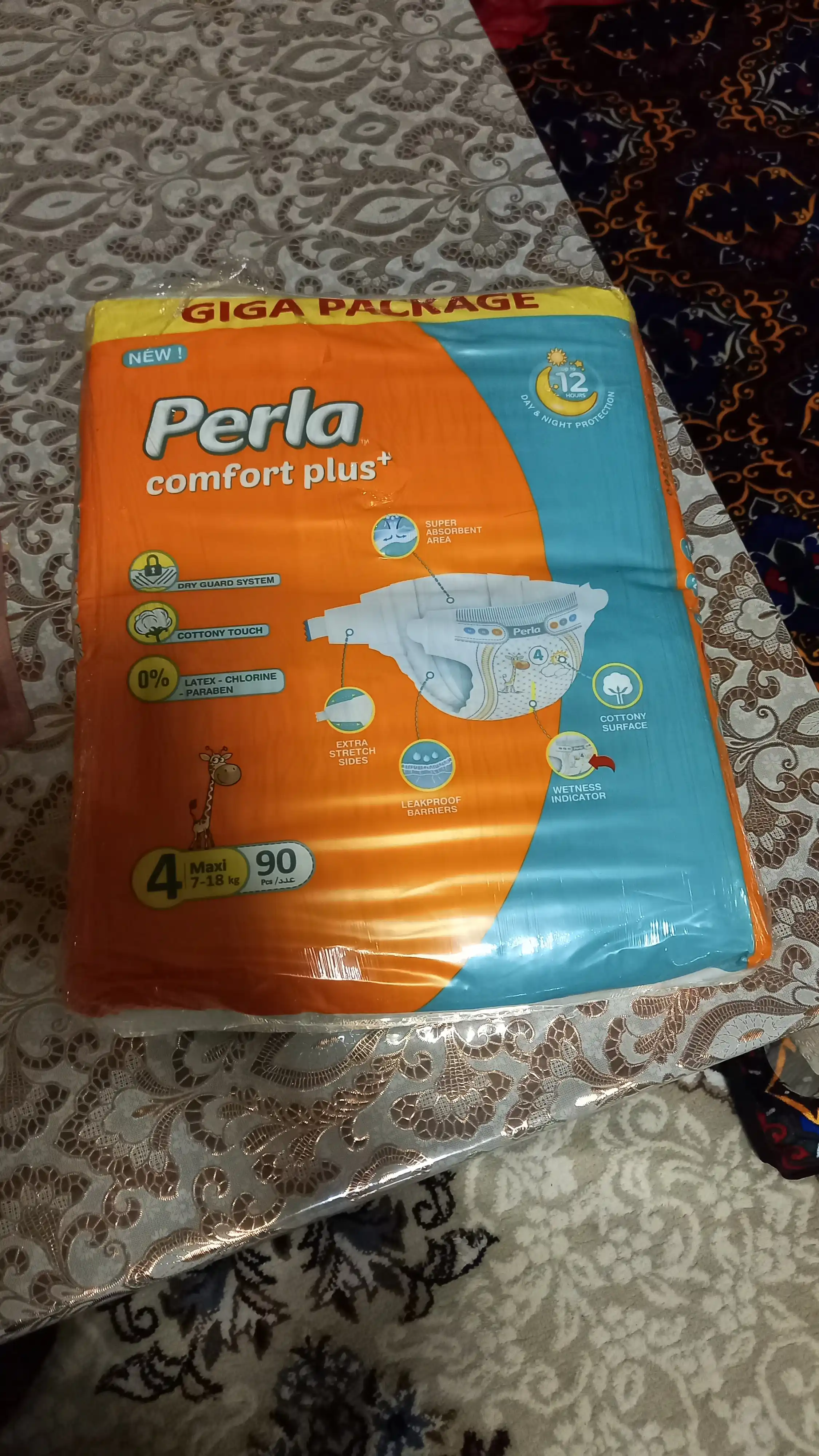 Детские подгузники PERLA GIGA №4 MAXI, 90 шт