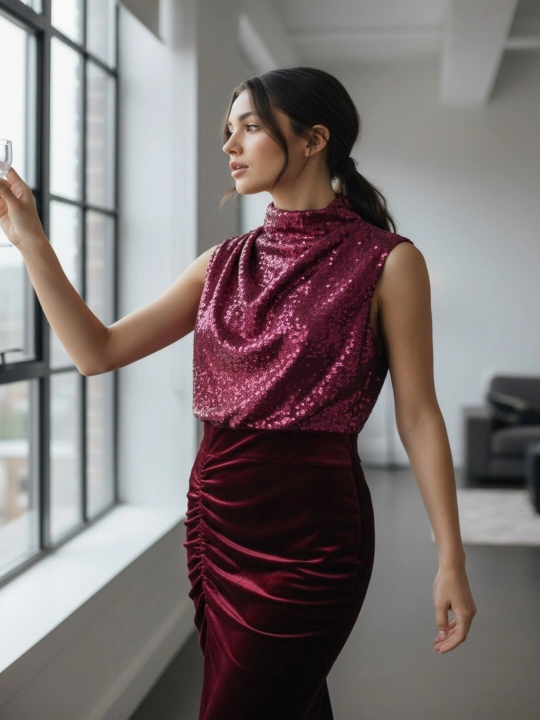 Payetka piston nafis kechki ko‘ylak va hashamatli libos, yangi yil uchun korporativ uchun