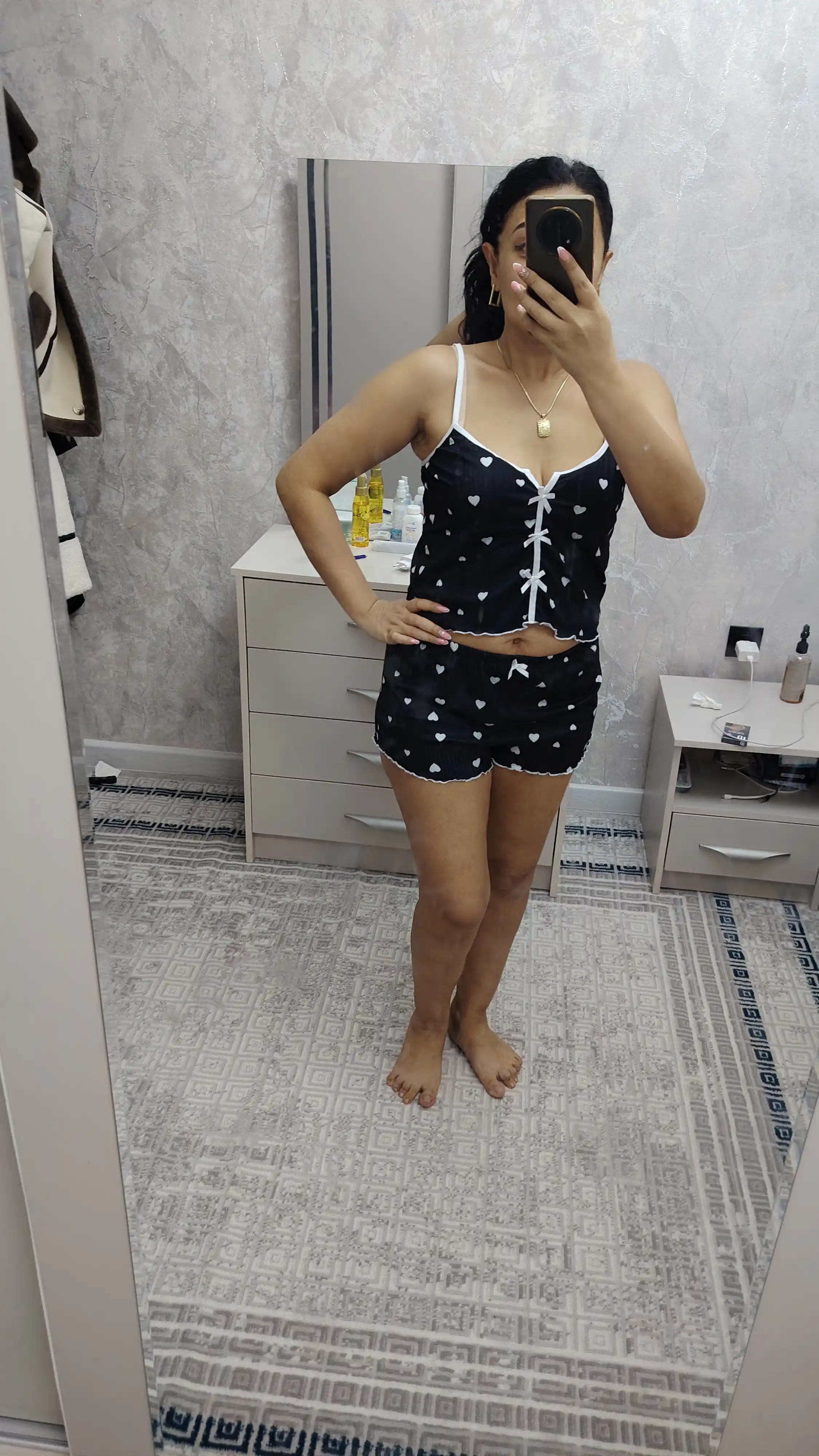 Ayollar pijamasi, shortik va top futbolka, uy kiyimi, ayollar va qizlar uchun