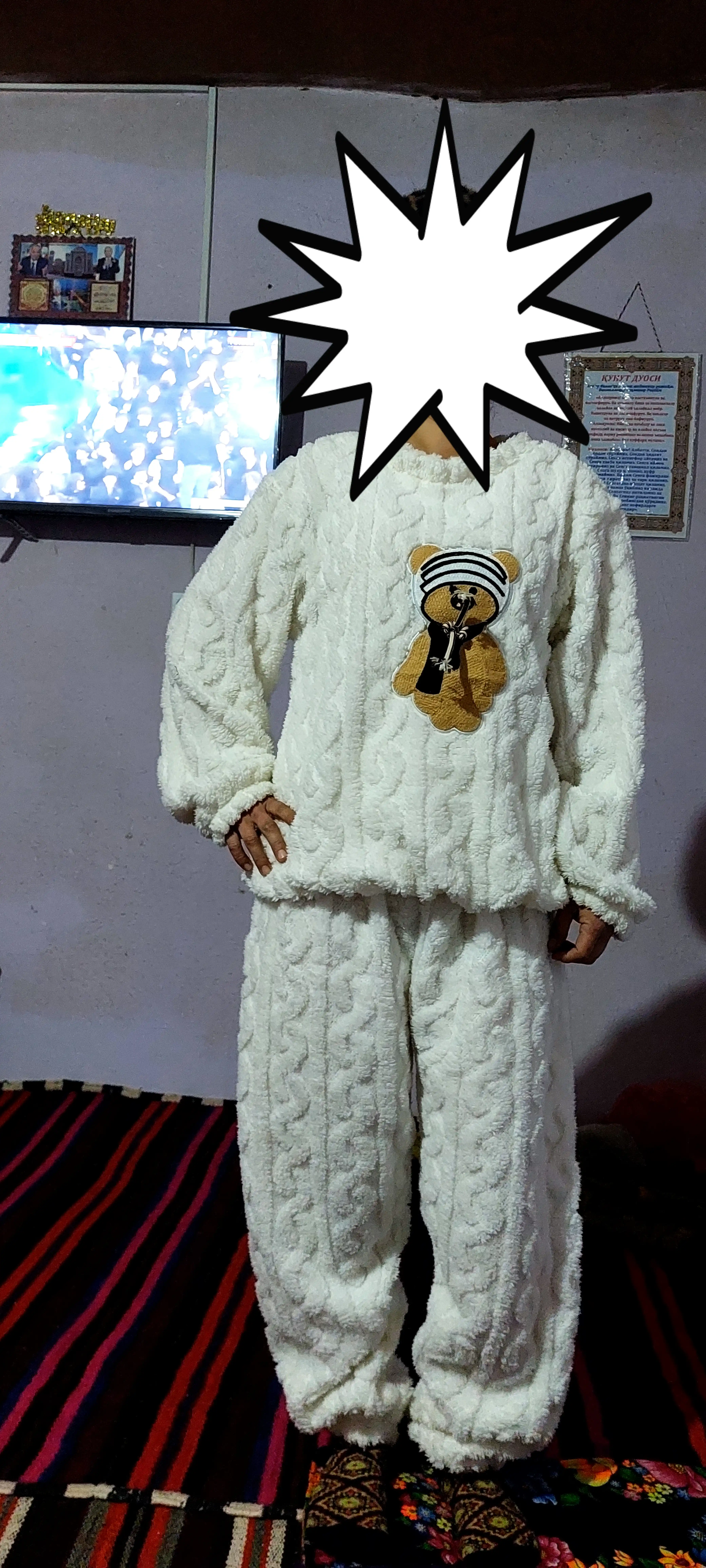 Ayollar pijamalari, issiq to'plam, malomer, uy kiyimi, paxmoq, shimli, 14 xil rang