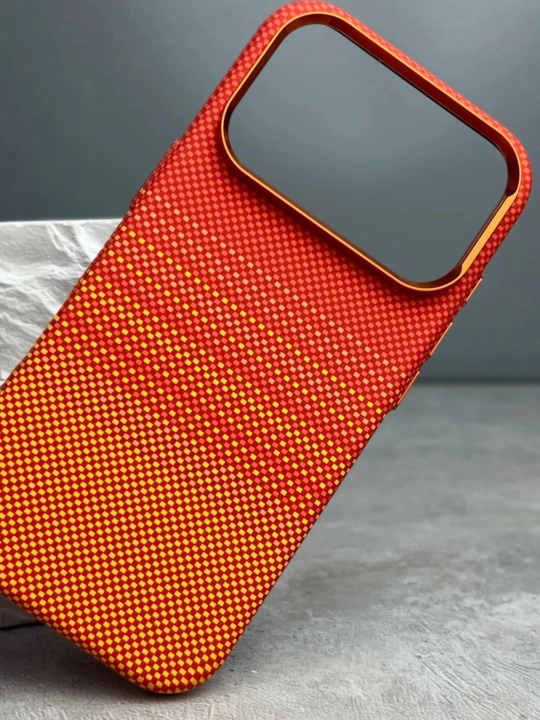 Karbon g'ilof iPhone, 13, 14, 15, 16, Pro, Pro Max uchun, qattiq