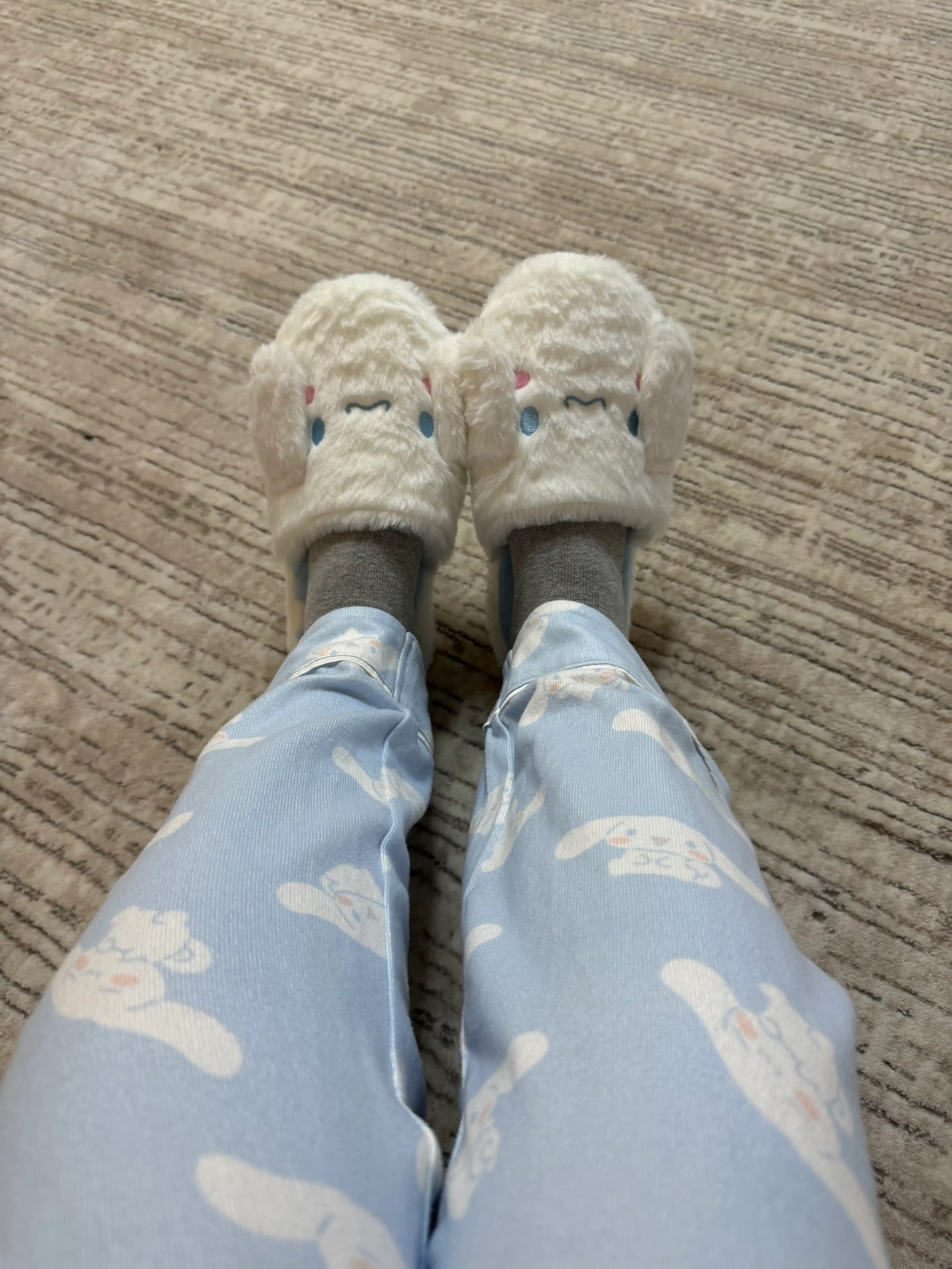 Тапочки Hello Kitty, kawaii, плюшевые, для дома