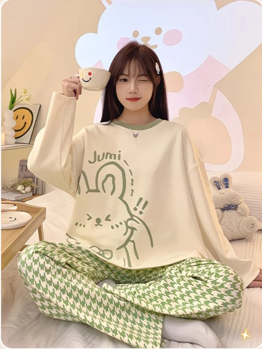 Ayollar va qizlar uchun pijama, ikki dona, ichki siynabandli, kofta va shimli, 2 tasi 1 da
