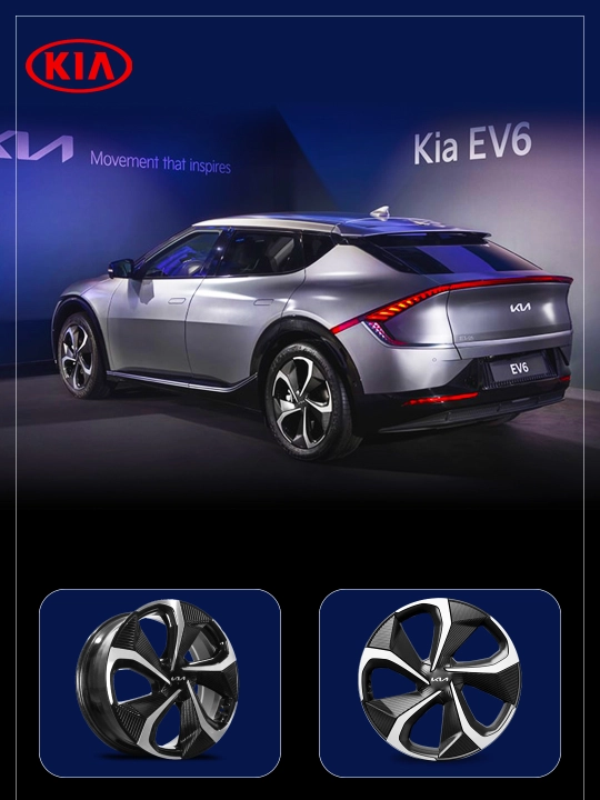 KIA Diska R20, qora–kumush rangli, Ev3, ev4, ev5, ev6, ev9. Kia k5, k8. Kia carnival uchun