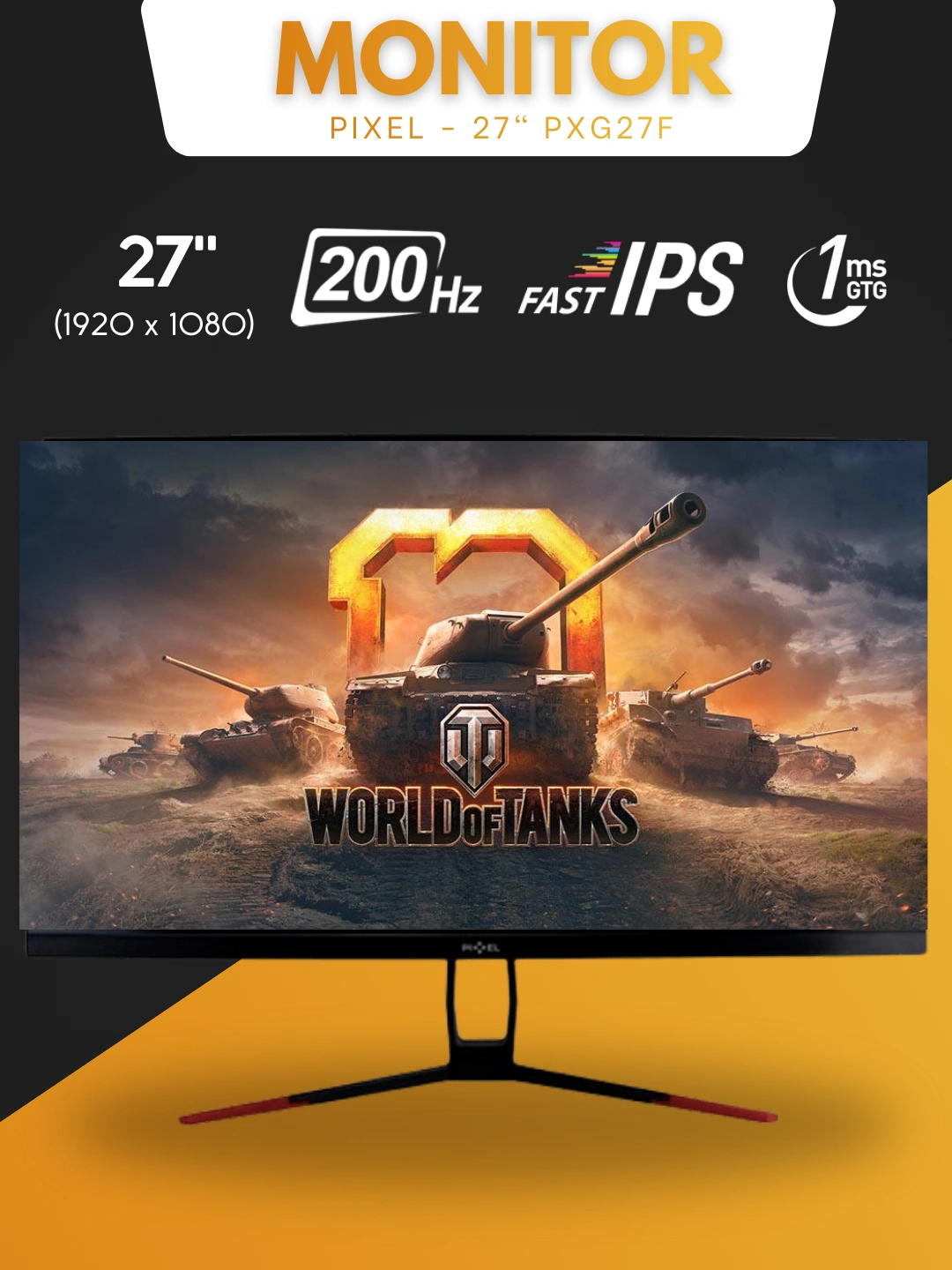 Игровой монитор Pixel 27"–25", VA, IPS, 280 Гц, 200 Гц, 1 мкп, FHD, VGA+HDMI, DisplayPort за 2159000 сум со скидкой 54%. Uzum Market