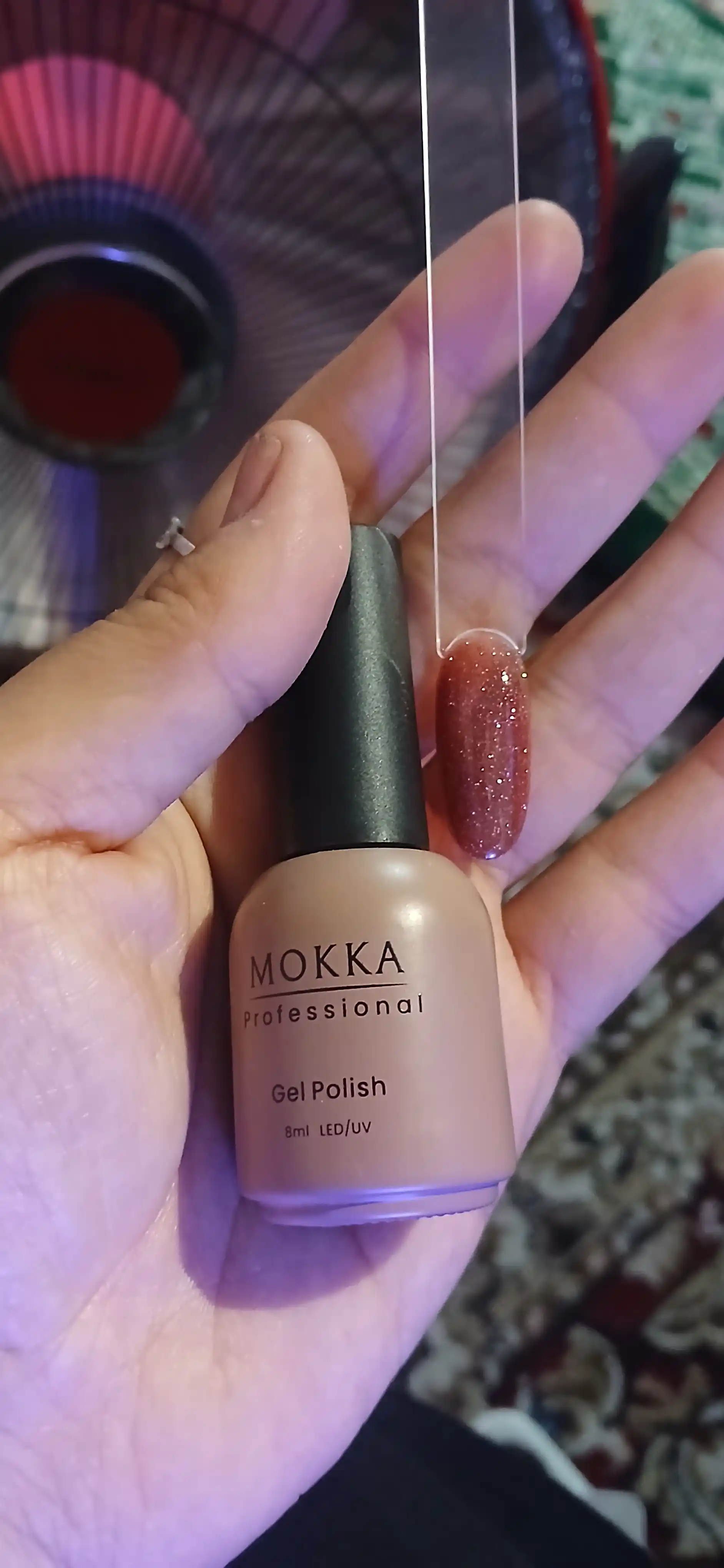 GALAXY MOKKA tirnoqlar uchun yorug‘lik qaytaruvchi gel-lak, 8 ml