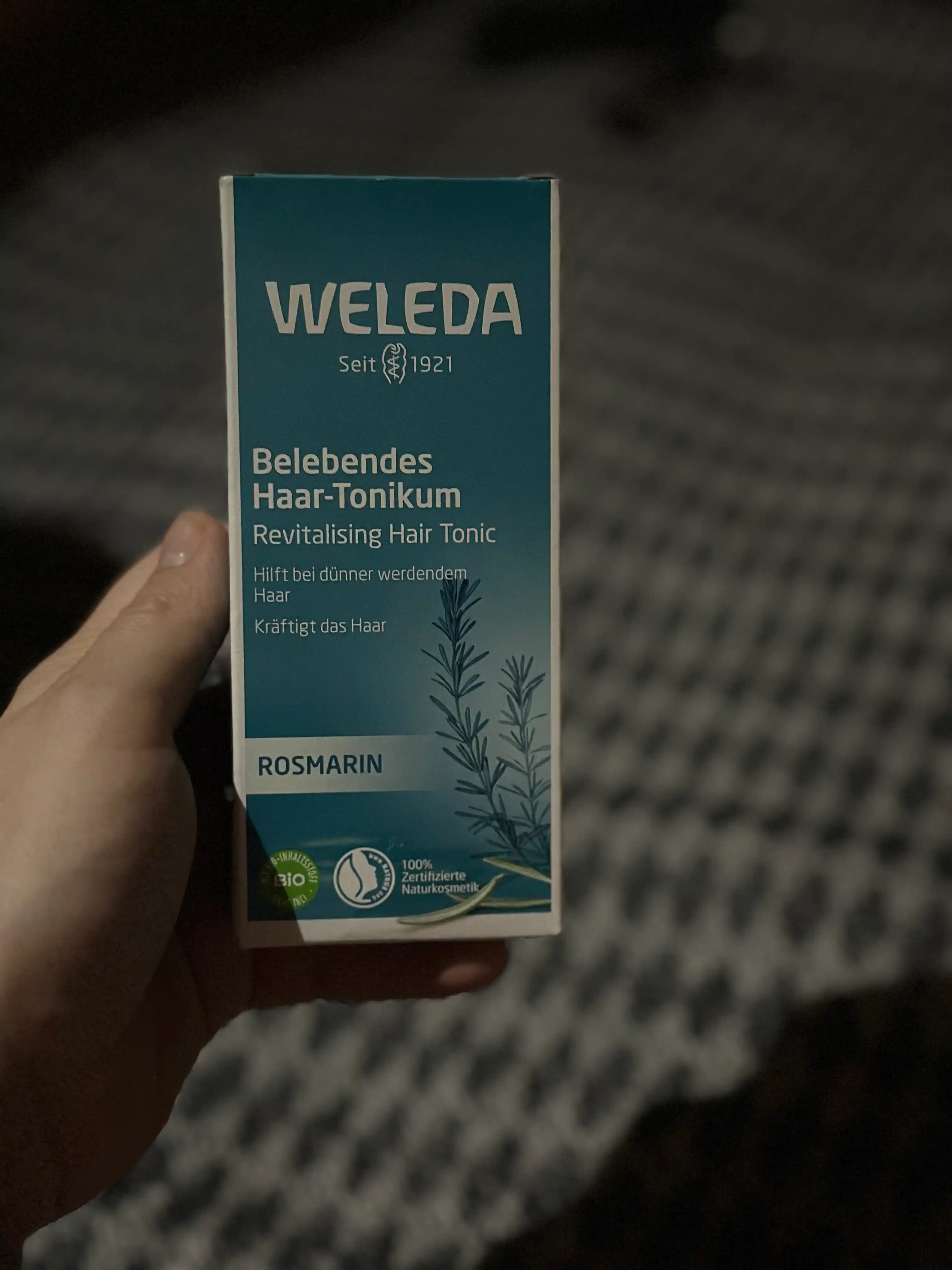 Укрепляющий тоник для роста волос Weleda с розмарином, 100 мл