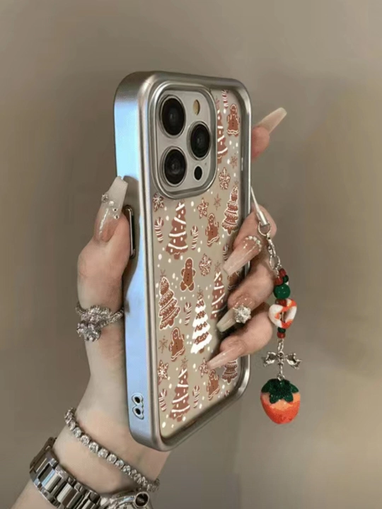 Yangiyil g‘ilofi, Gingerbread Xmas g‘ilof, iPhone uchun qishki g‘ilof, Qor parchali g‘ilof
