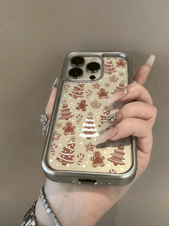 Yangiyil g‘ilofi, Gingerbread Xmas g‘ilof, iPhone uchun qishki g‘ilof, Qor parchali g‘ilof