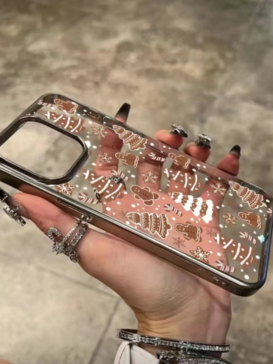 Yangiyil g‘ilofi, Gingerbread Xmas g‘ilof, iPhone uchun qishki g‘ilof, Qor parchali g‘ilof