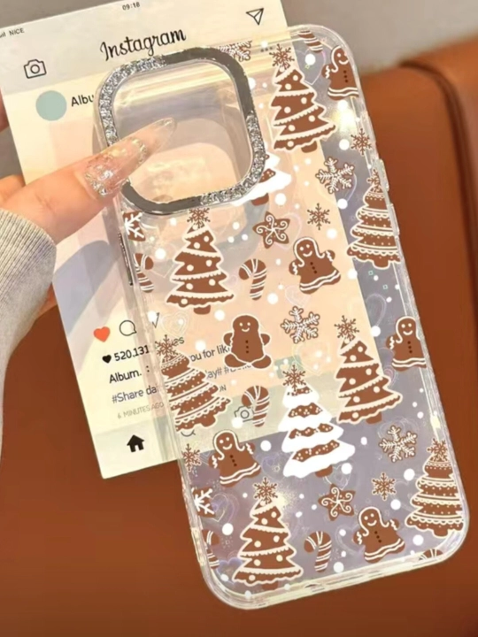 Yangiyil g‘ilofi, Gingerbread Xmas g‘ilof, iPhone uchun qishki g‘ilof, Qor parchali g‘ilof