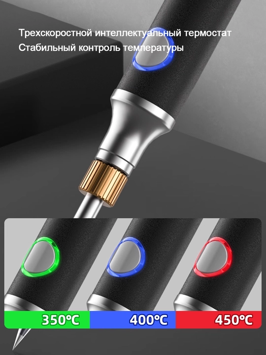 Паяльники, паяльный набор, LED дисплей, USB Type-C, портативный, 260–420°C