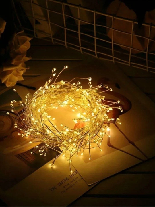 Гирлянда «Роса»/«Fairy Lights» тёплый свет, медный провод, декоративная LED-подсветка
