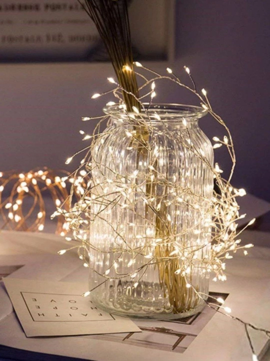 Гирлянда «Роса»/«Fairy Lights» тёплый свет, медный провод, декоративная LED-подсветка