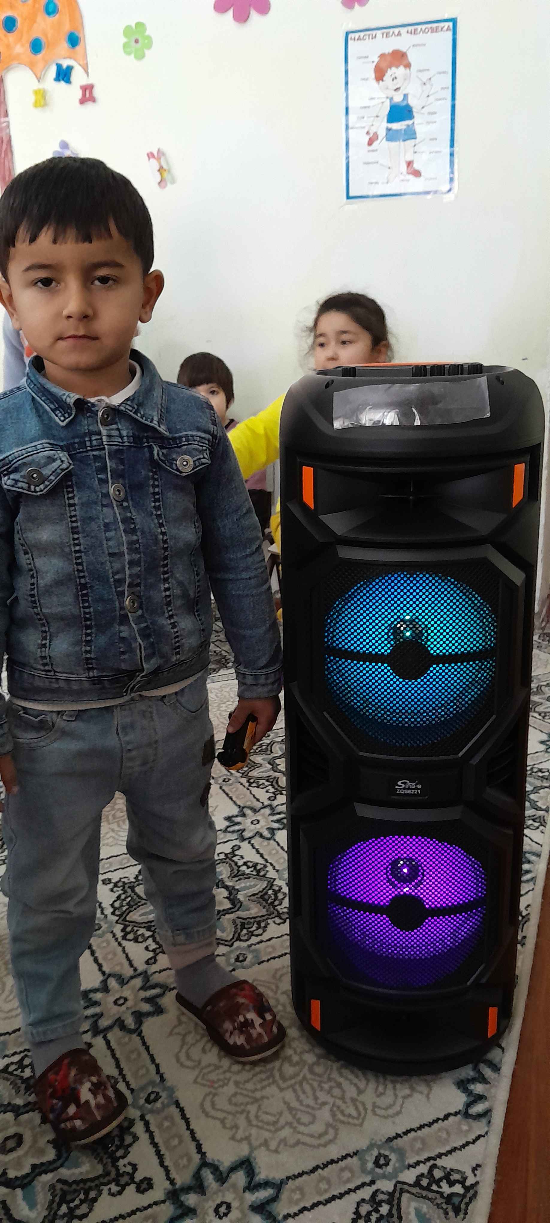 Караоке колонка Sing-e с микрофоном, Bluetooth, портативная, RGB подсветка