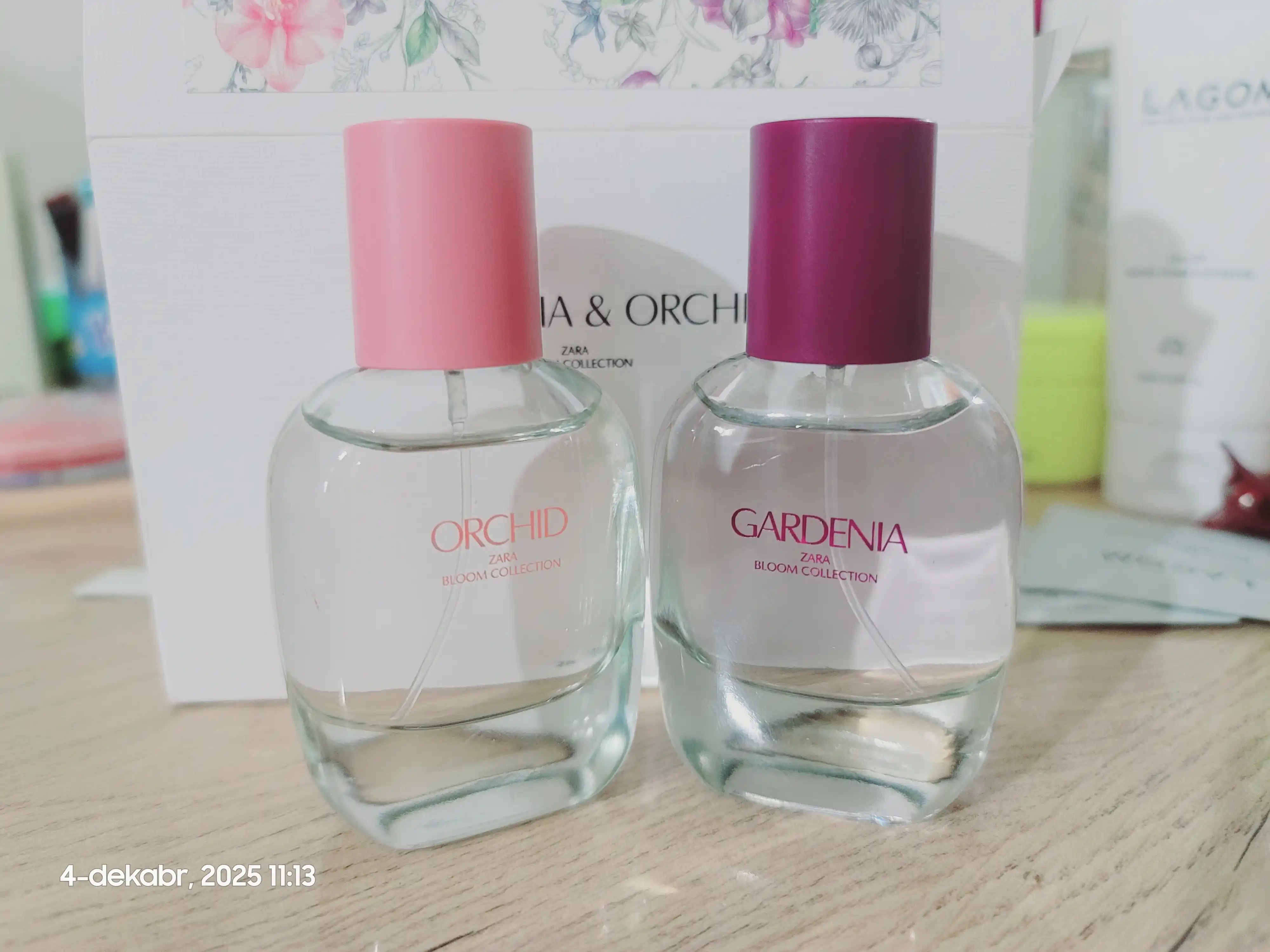 Parfyumlangan suv Zara Gardenia + Orchid, ayollar uchun 30+30, 90+90, ml