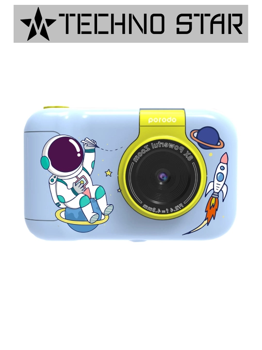 Детская поворотная камера Porodo Kids Flip со штативом, 1080p, 48 Megapixel, 1000 мАч - 