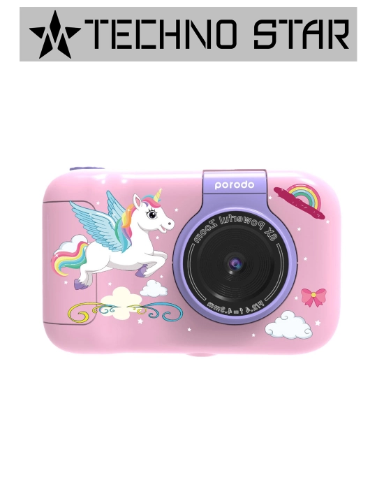 Детская поворотная камера Porodo Kids Flip со штативом, 1080p, 48 Megapixel, 1000 мАч