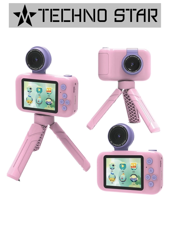 Детская поворотная камера Porodo Kids Flip со штативом, 1080p, 48 Megapixel, 1000 мАч
