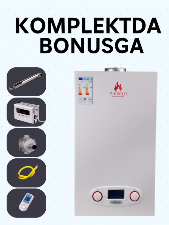 Katyol 24 kwt Ikki Konturli Gazoviy Katel Bathello kotyol dvuxkonturniye Kotel UM2169685
