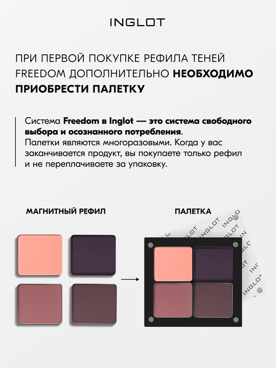 Тени для век матовые INGLOT Eye Shadow Matte рефил, стойкие, пигментированные