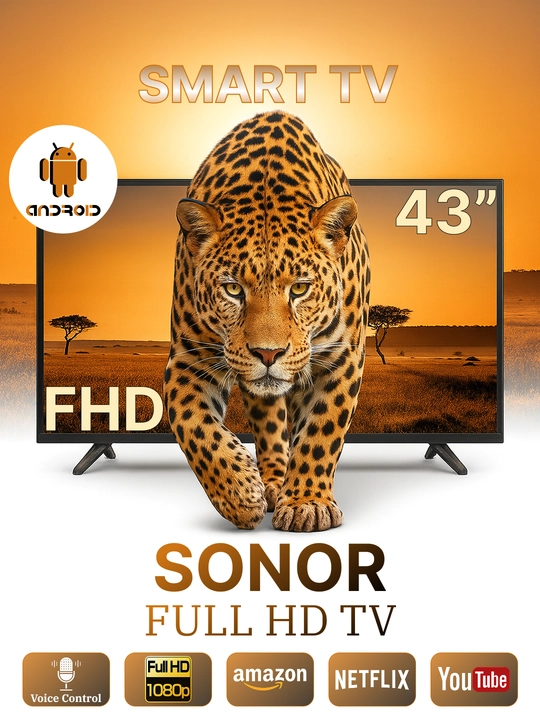 Televizor Sonor Smart TV 32"HD / 43"FHD / 55"4K Smart TV, ovozli qidiruv