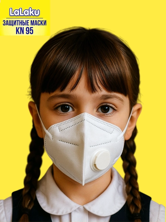 Niqob respirator klapanli bolalar uchun KN95, 2 dona, 4 dona, 10 dona - 