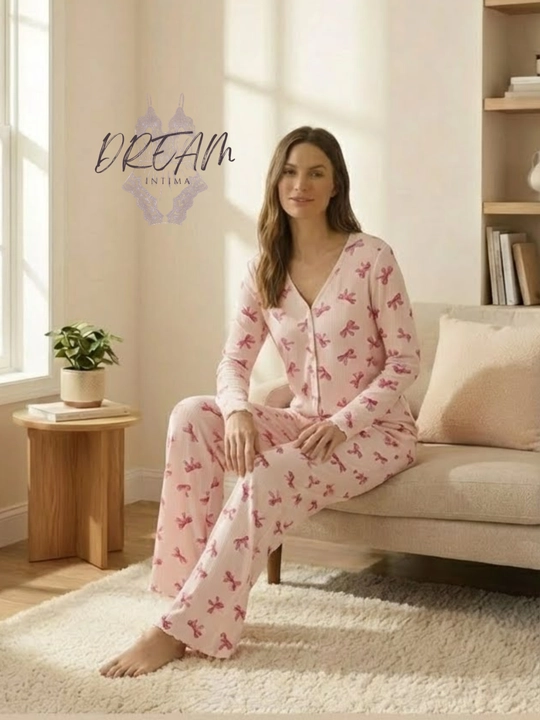 Pijama uy kiyimi ayollar uchun — yumshoq mato, bantikli dizayn, 44–52 razmerlar