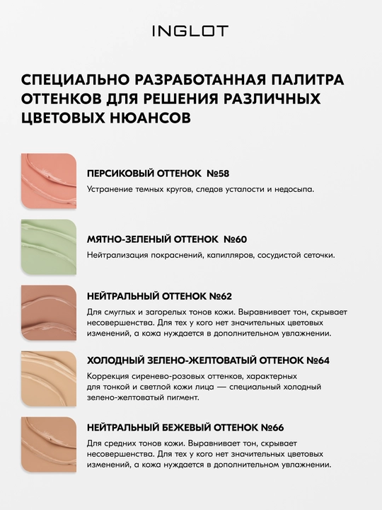 INGLOT Крем-корректор, маскирующий консилер для век AMC CREAM CONCEALER