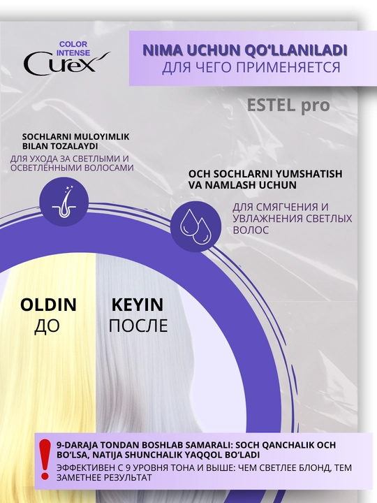 Бальзам для волос Estel Curex увлажнение, питание, объем, блеск, восстановление, 250 мл