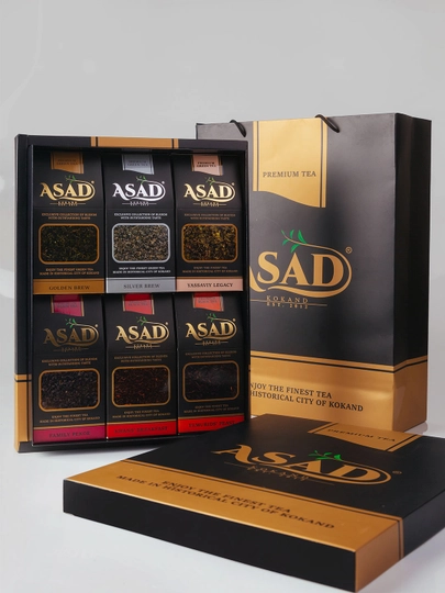 ASADBOX. Подарочный набор чая — 6 сортов по 100 г — ASADTEA-PODAROK-Asad