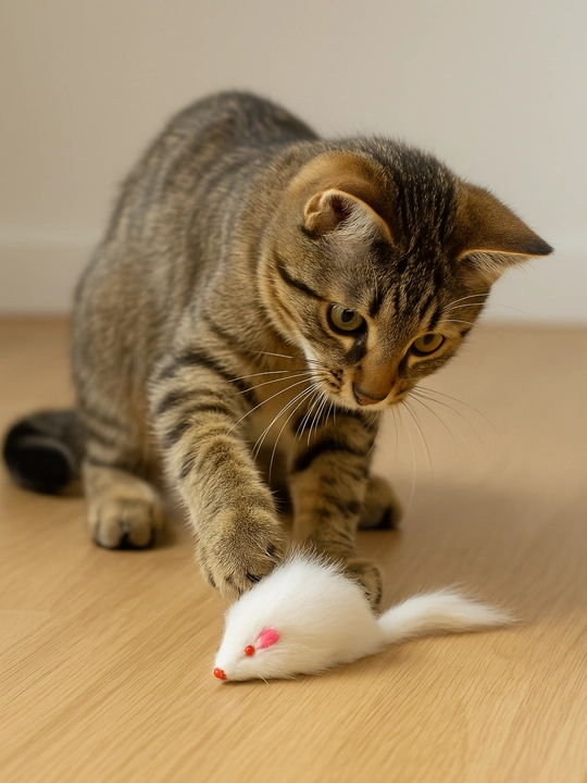 Игрушка для кошек, мышь из натурального меха, 1 шт