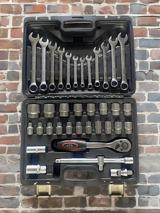 IRON 37 PCS универсальный набор инструментов | ключи, головки, трещотка, удлинители