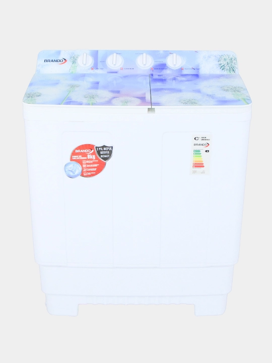 Yarim avtomatik kir yuvish mashinasi BRANDO 8 kg, nasosli