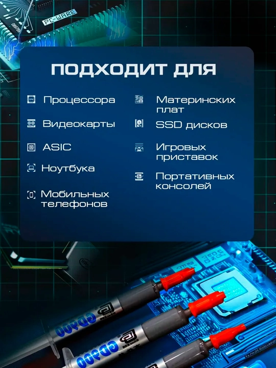 Термопаста GD900 для видеокарт и процессоров, 0.5 г, 1 г, 3 г, 7 г, 15 г, 30 г, 4.8w