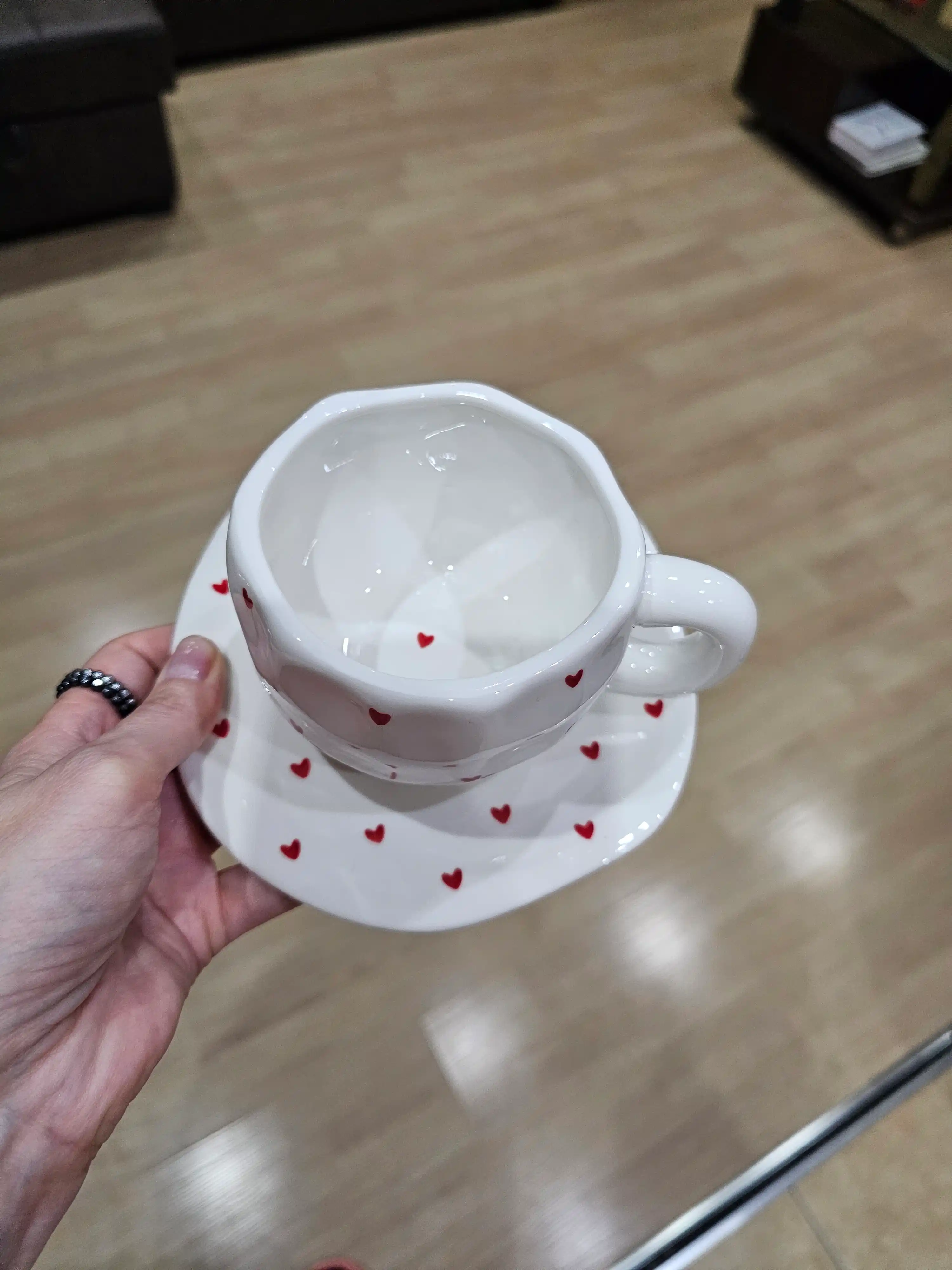 Choy jufti, 280 ml, keramika krujka likopcha bilan choy, qahva, kapuchino va latte uchun