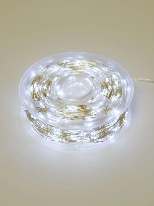 LED Роса гирлянда 100 м, 3 цвета, 8 режимов, адаптер и, новогоднее украшение - 