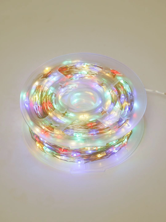LED Роса гирлянда 100 м, 3 цвета, 8 режимов, адаптер и, новогоднее украшение - 