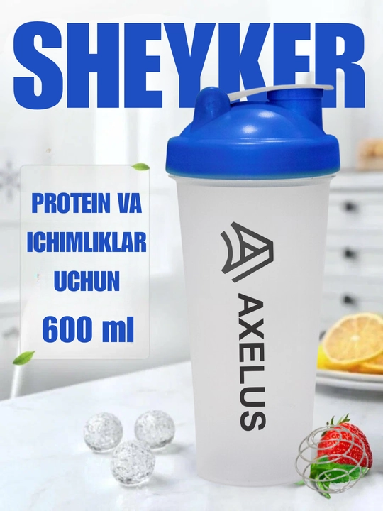 Protein uchun sheyker, salqin ichimliklar uchun, suv shishasi, 600 ml