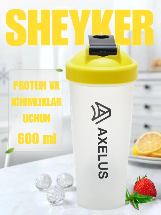 Protein uchun sheyker, salqin ichimliklar uchun, suv shishasi, 600 ml